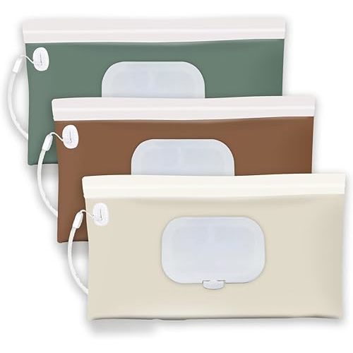 3 pack refillable baby wipes container