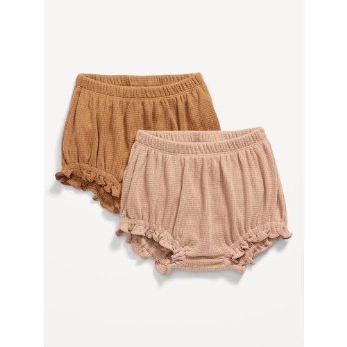 2-Pack Waffle-Knit Bloomer Shorts for Baby
