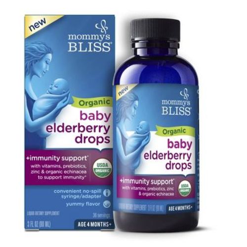 Mommy's Bliss Organic Baby Elderberry Drops + Immunity Support - 3 Fl Oz (36 Servings)