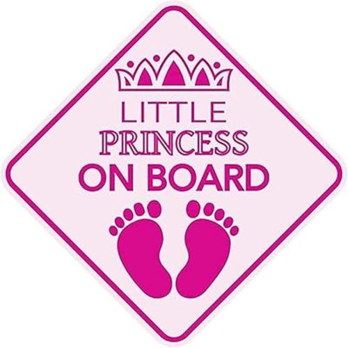 Princess On Board Car Sign - Cute Little Princess Automotive Magnet & Eye-Catching Window Decal for Your Royal Ride - Easy to Apply & Remove - Perfect for Proud Parents & Adorable Princesses