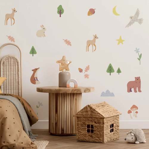 Pastel Woodland Animal Wall Decals