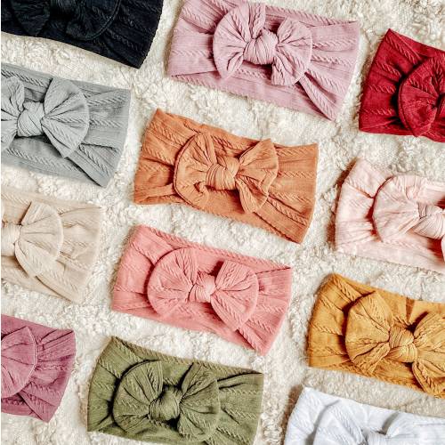 Baby cable knit headband, Baby bow headband, Baby knot headband, Gift for baby girl, Baby girl headwear, Baby bow headwrap, Baby knit bows