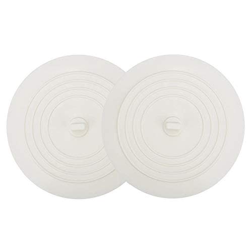 V-TOP Tub Stopper 2 Pack, 6 inches Large Silicone Drain Plug Hair Stopper Flat Suction Cover for Kitchen Bathroom and Laundry