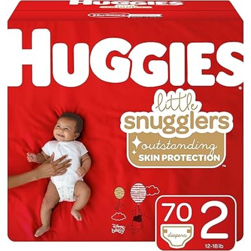 Huggies Little Snugglers Baby Diapers, Size 2, 70 Ct