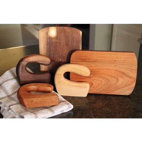 Kid Safe Montessori Knife Utensil for Children and Toddlers, Handcrafted Wooden Kitchen Child's Toy, Natural Wood with Food Safe Finish