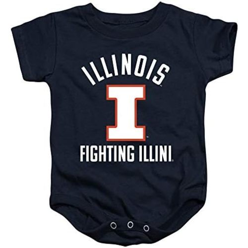 University of Illinois Official One Color UIUC Logo Unisex Infant Snap Suit for Baby