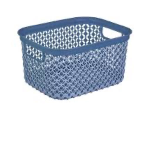 Navy Peony Storage Basket M