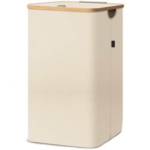 HOMLUX 2.8bu Laundry Hamper with Lid, Bamboo Pull Handles, Internal Support, Green