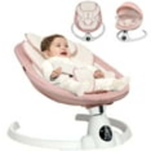 Babyeap Baby Swing for Infants - Smart Electric Swing with Bluetooth Control 5-point Harness,5 Sway Speed,10 Lullabies(Pink)