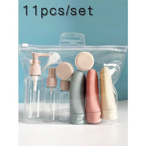 11pcs/Set Travel Bottles For Toiletries Refillable Spray Bottles Leakproof Travel Size Toiletries Containers For Shampoo Conditioner