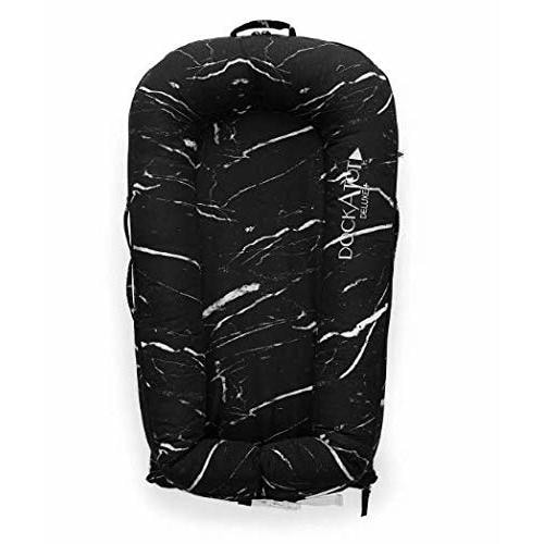 DockATot Deluxe+ Dock - The All in One Portable & Lightweight Baby Lounger - Suitable from 0-8 Months (Black Marble)