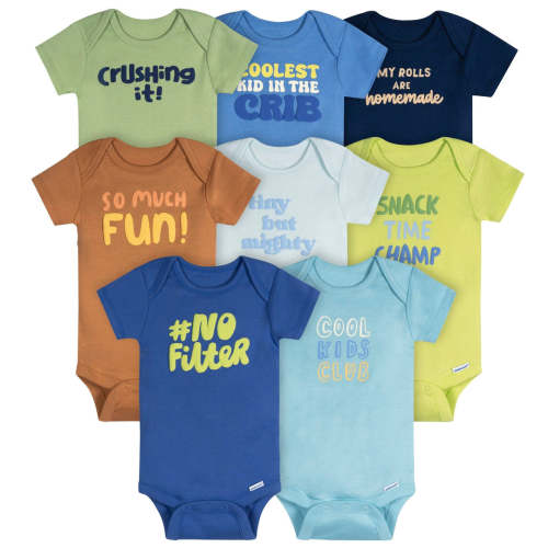 8-Pack Baby Boys Cool Kids Short Sleeve Onesies® Bodysuits – Gerber Childrenswear