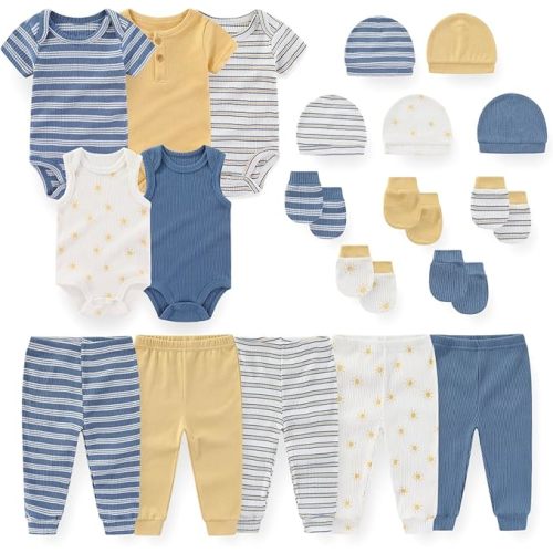 Unisex Baby Boy Bodysuits Sets 20 Pack Cotton Casual New Born Clothes Comfort Infant Outfit Essentials