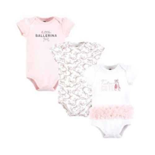 Baby Girls Hudson Cotton Bodysuits, Tutu Cute, 9-12 Months