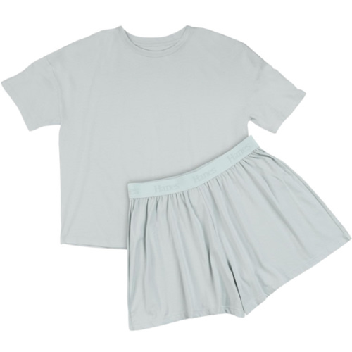 Hanes Women's Originals 2 Piece Lounge, Comfywear Supersoft Boxy T-Shirt & Sleep Shorts Loungewear Set