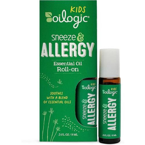 Oilogic Roll-On Essential Oils for Kids - Gentle Essential Oil Blends Soothe & Support Sneeze & Allergy - Safe for Children, Pediatrician-Tested, Mess-Free Application for Kids & Toddlers, 0.3 Fl Oz