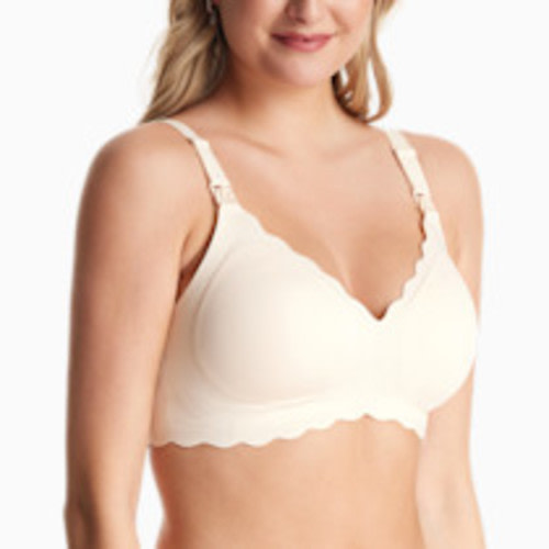 Momcozy Jelly Strip Nursing Bra - Cream, L