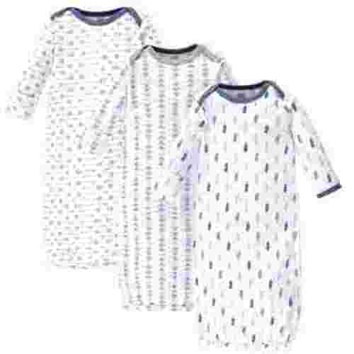 Luvable Friends Baby Boy Cotton Long-Sleeve Gowns 3pk, Boy Feathers, 0-6 Months