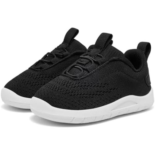 MORENDL Toddler Slip On Sneakers Baby Walking Shoes Non-Slip Breathable Unisex Pink Mesh Lace-Up Athletic Sneakers Infant Running Shoes