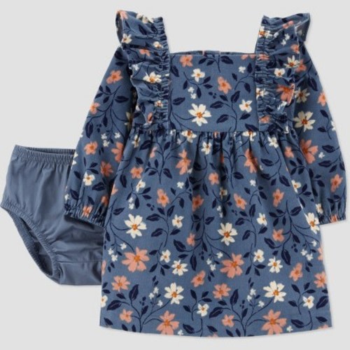 Carter's Just One You® Baby Girls' Floral Cord Dress - Blue, Size: 3M