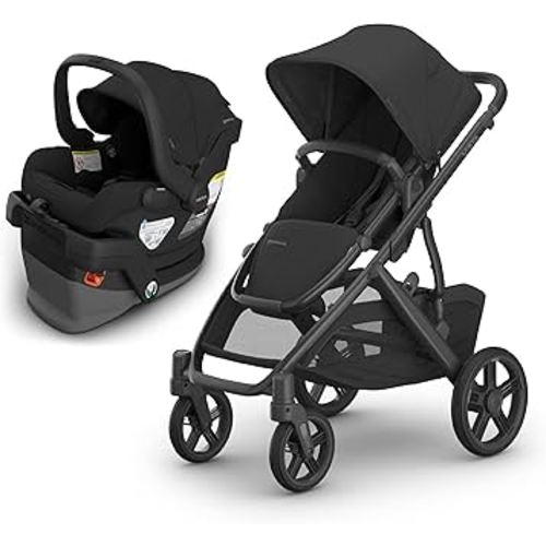 UPPAbaby Vista V3 Stroller + Mesa V3 Car Seat Travel System Combo – Toddler Seat, Bumper Bar, Bug and Rain Shields, Car Seat Base, and Infant Insert Included – Jake (Charcoal)