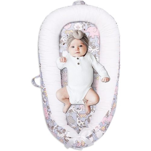 Baby Lounger, Portable Newborn Lounger, Organic Cotton Infant Nest Cover, Adjustable Infant Lounger, Ultra Baby Gift, Baby Bed in Room
