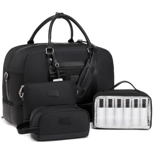 Wogarl Weekender Bags for Women Large Overnight Bag Weekend Travel Duffel Bag Carry on Shoulder with Shoe Compartment Toiletry Bag for Travel Business Gym