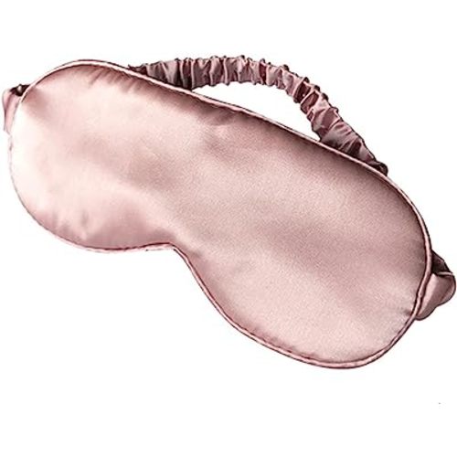 LULUSILK Mulberry Silk Sleep Eye Mask & Blindfold with Elastic Strap/Headband, Soft Eye Cover Eyeshade for Night Sleeping, Travel, Nap(Pink)