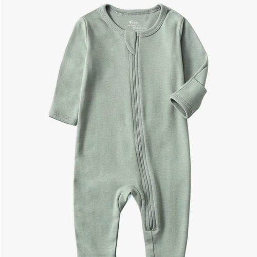 O2 BABY Baby Boys Girls Organic Cotton Zip-Front Sleeper Pajamas, Footed Sleep 'n Play 3-6 Months