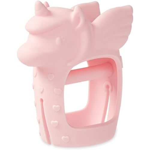 Itzy Ritzy Bitzy Grip Hand Teether - Silicone Teether for Babies - Developmental Teether Toy with Easy-to-Hold Hand Grip, Designed for Babies 3 Months & Up (Unicorn)