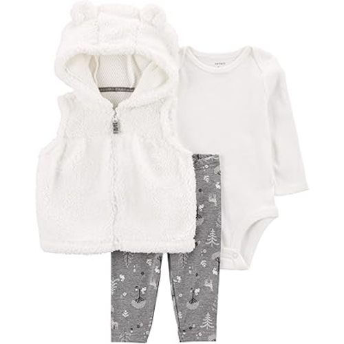 Carter's Baby Girls' 3 Piece Vest Little Jacket Set