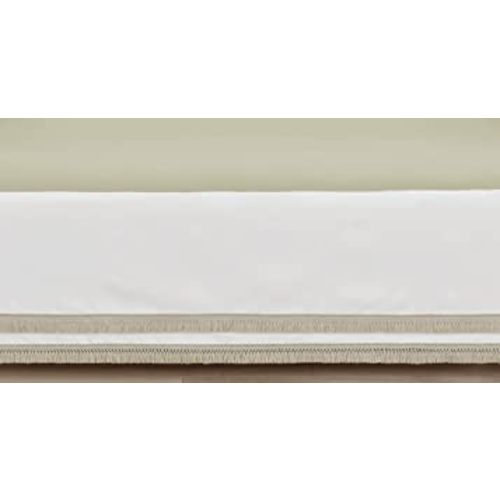 Sweet Jojo Designs Girl Baby Crib Skirt Bed Dust Ruffle Bedskirt for Nursery Solid White Beige Fringe Tassel for Watercolor Boho Floral Garden Flower Bohemian Farmhouse Vintage Shabby Chic Nature