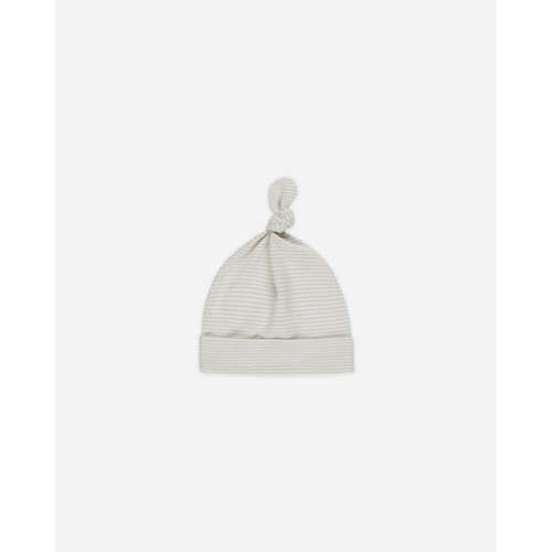 Knotted Baby Hat || Sky Micro Stripe