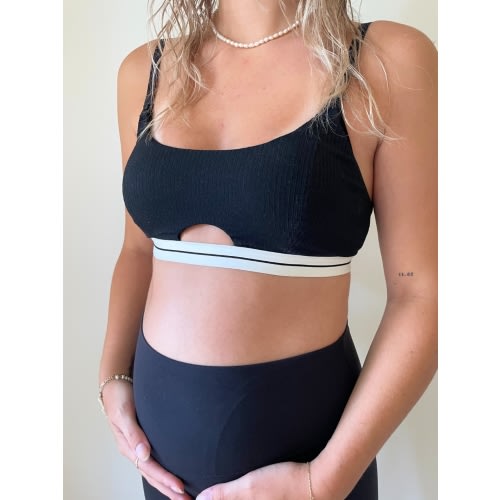 Rib Organic Cotton Nursing Bralette - Black – MORROW+MINT