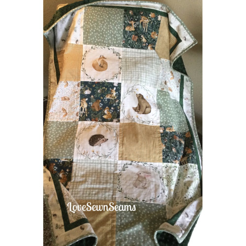 LITTLE Fawn and friends Quilt/Forest Friends/Woodland quilt/Handmade in USA/Baby quilt/Select your animals