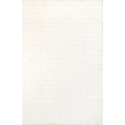 Milazia Honeycomb Plush Cloud Washable Rug | White