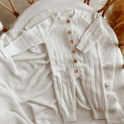 Ribbed Knit Romper (Milk - Newborn)