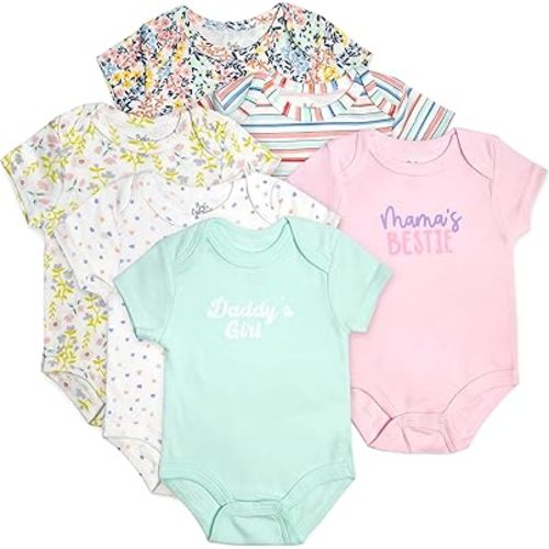 Baby Essentials Baby Girls 6 Piece Bodysuit Set