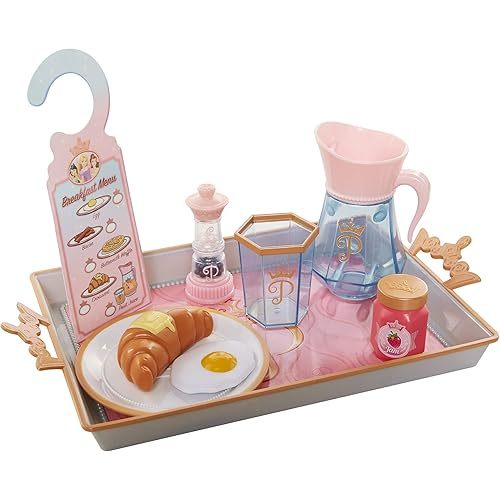 Disney Princess Style Collection Room Service Pretend Play Toy Set - with Serving Tray, Plate Cover, Pitcher & More for A Great Pretend Travel Experience - Girls Ages 3+