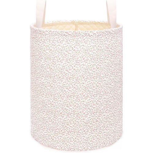 Quilted Laundry Basket Large Boho Fabric Blanket Basket with Handles