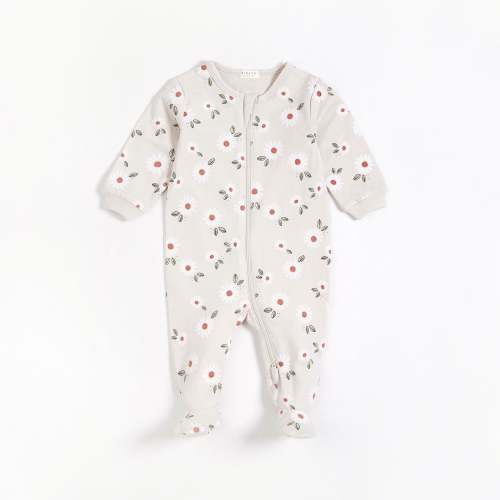 Petit Lem infant girl daisy print footie
