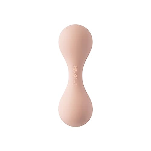 mushie Silicone Baby Shaker Rattle Toy | Ages 3+ Months (Blush)
