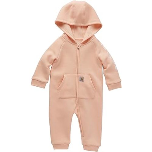 Carhartt baby-girls Long-sleeve Hooded Zip-up Footless Jumpsuit One-piece Hoodie