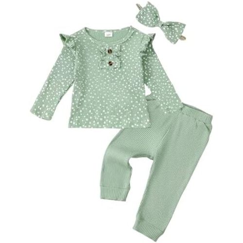 Mioglrie Baby Toddler Girl Clothes Infant Fall Winter Outfits Cute Floral Top Pant Set 3 6 9 12 18 24 Months 2T 3T