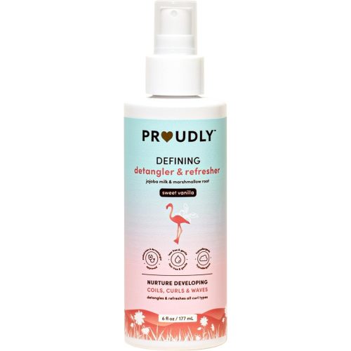 PROUDLY Defining Detangler & Refresher by Gabrielle Union & Dwyane Wade, Black & Brown Babies Coils, Curls & Waves, Detangling & Conditioning Spray, Sweet Vanilla, 6 oz