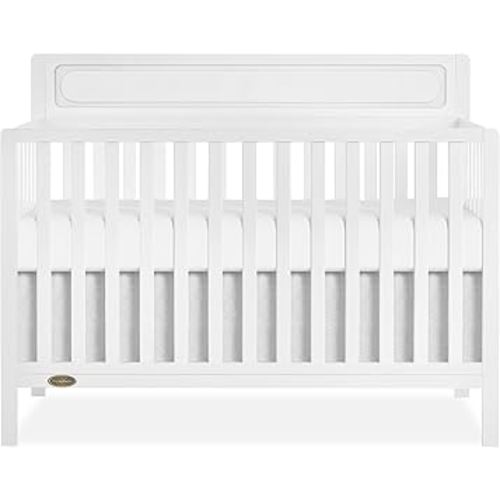 Dream On Me Avery 5-in-1 Convertible Full-Size Baby Crib in White, GreenGuard Gold & JPMA, 3 Mattress Heights, Converts to Toddler, Day & Full-Size Bed, Create a Safe and Baby-Friendly Nursery