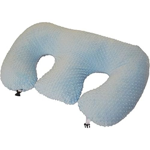 Twin Z Pillow Blue - Breastfeeding, Bottlefeeding, Tummy Time, Reflux, Support and Pregnancy! No Foam! The Ultimate Baby Essentials! The Best in Twins Baby Gear!