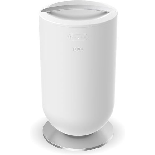 Pure Enrichment PureBliss Luxury Towel Warmer - Extra Large 20L Heats Towels, Robes, Blankets, or Clothing - Modern Bucket Design, 4 Heat Timer Settings & Auto Shut-Off (White & Brushed Silver)