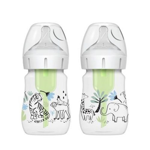 Dr. Brown's Anti-colic Options+ Wide-neck Baby Bottle - Jungle Designs - 5 Fl Oz/2pk