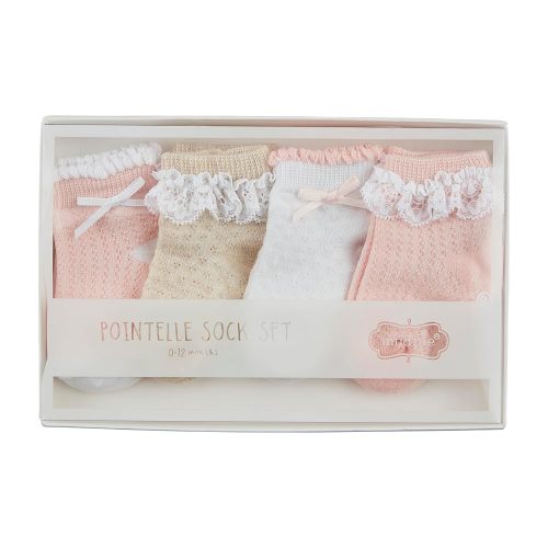 Mud Pie Children's Pointelle Sock Box Set; 0-12M